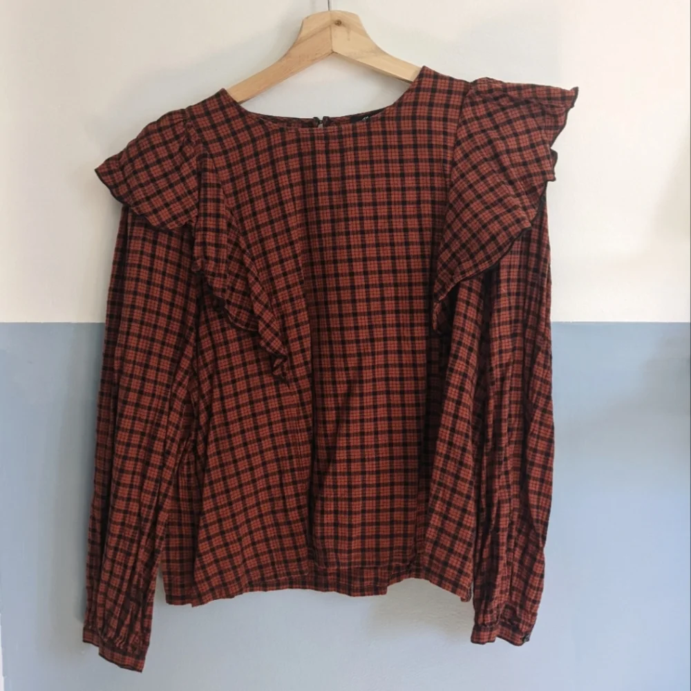 Flannel Ruffle Blouse - Picture 1 of 1